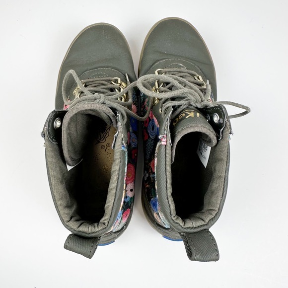 Keds x Rifle Paper Co Green Garden Party Floral Water Resistant Scout Boots US 5 - Picture 8 of 11